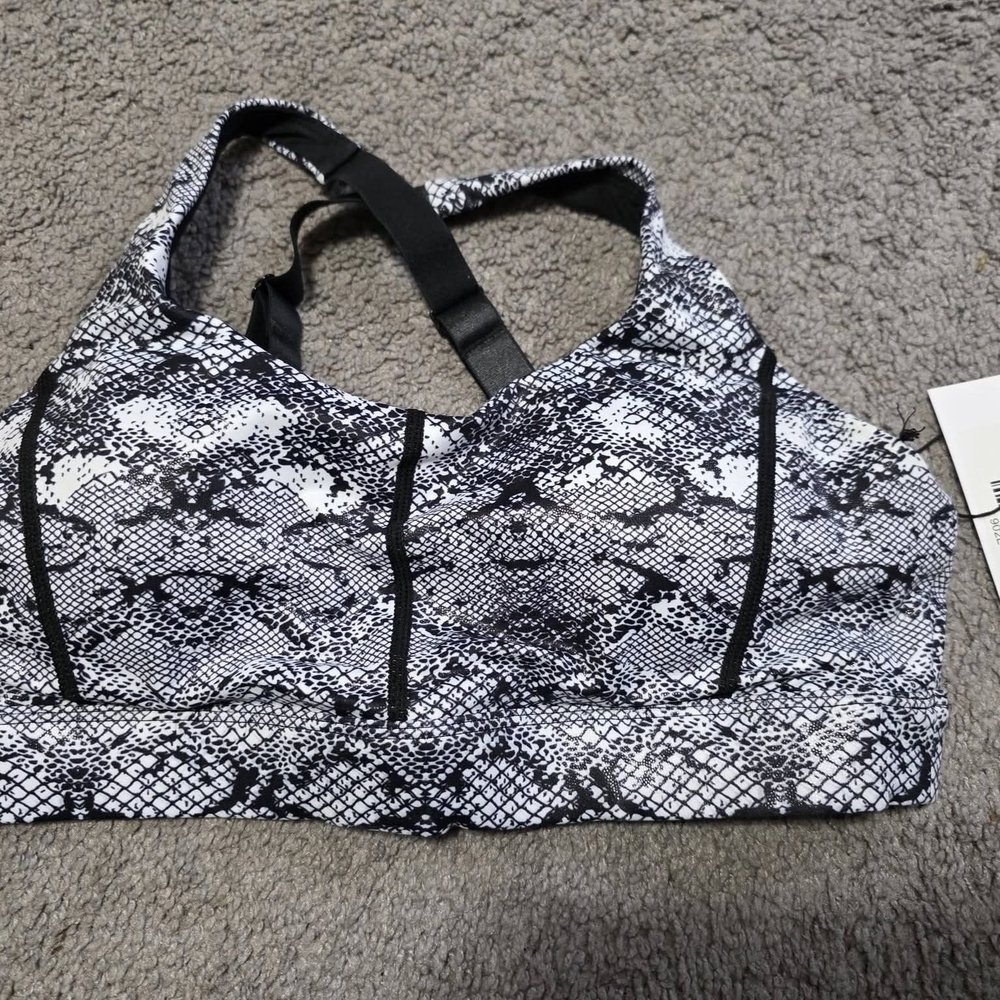 ZYIA Black and White Snake Print Bra